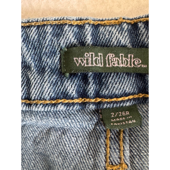 Women's Wild Fable high rise baggy Jeans Size 2/26R Blue Distressed ripped - Picture 5 of 12